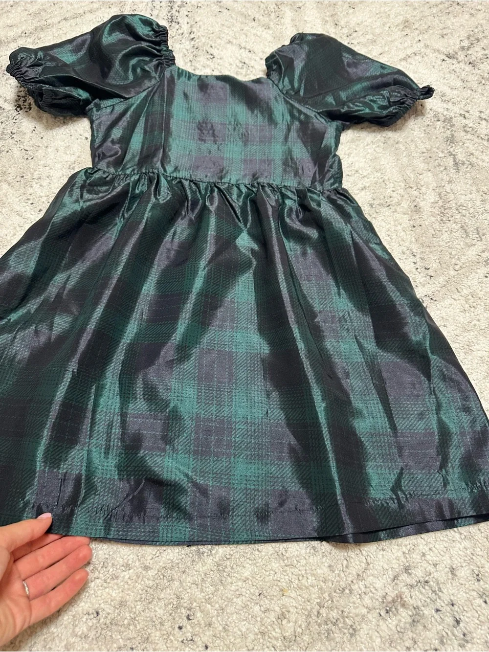 Copper Key Square Neck Puff Sleeve Taffeta Dress Size XL